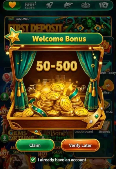 Jaiho slots (Yono) Dowload | Bonus - ₹80 & Get free ₹500 2 Jaiho slots game app interface showing gameplay screen